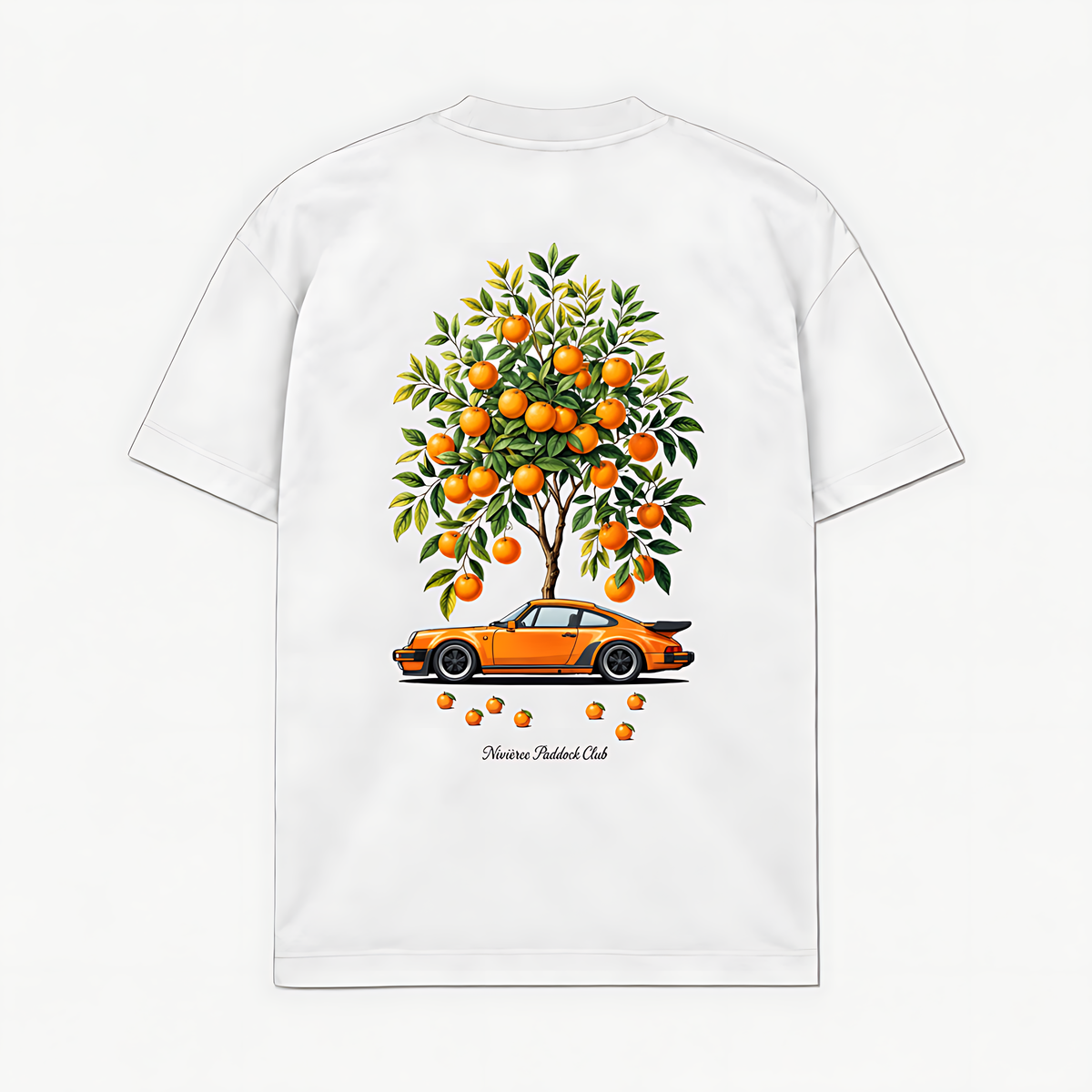 PORSCHE ORANGE - Branco - costas