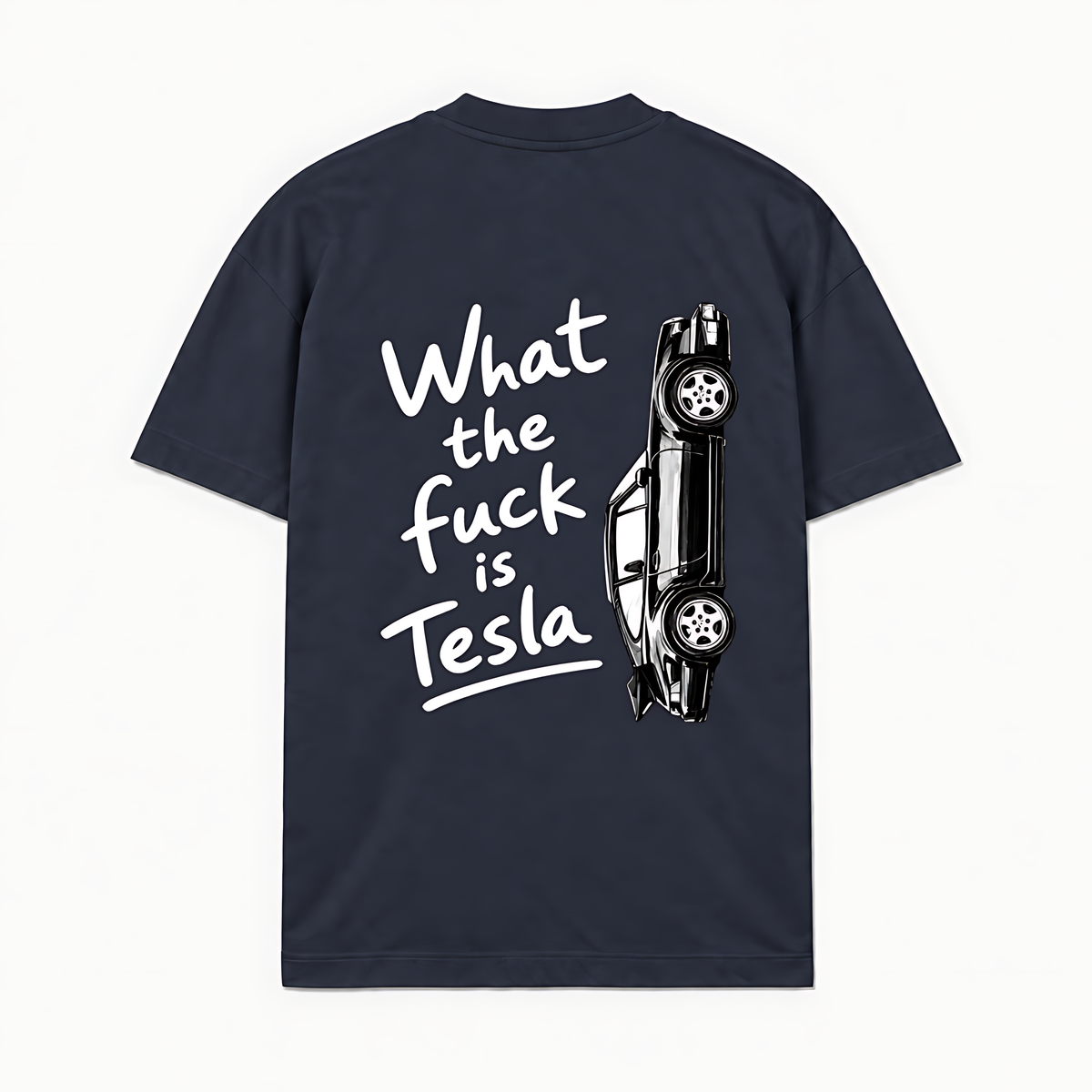 FUCK TESLA - Azul-marinho - costas