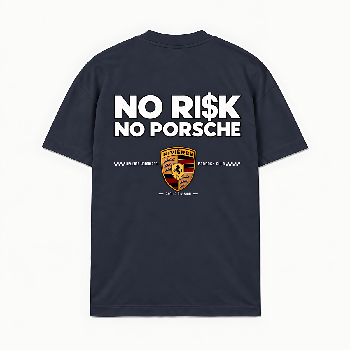 NO RISK NO PORSCHE - Azul-marinho - costas
