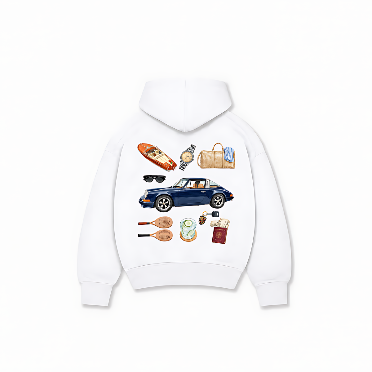 ESSENTIELS D’ÉTÉ HOODIE - Branco - costas