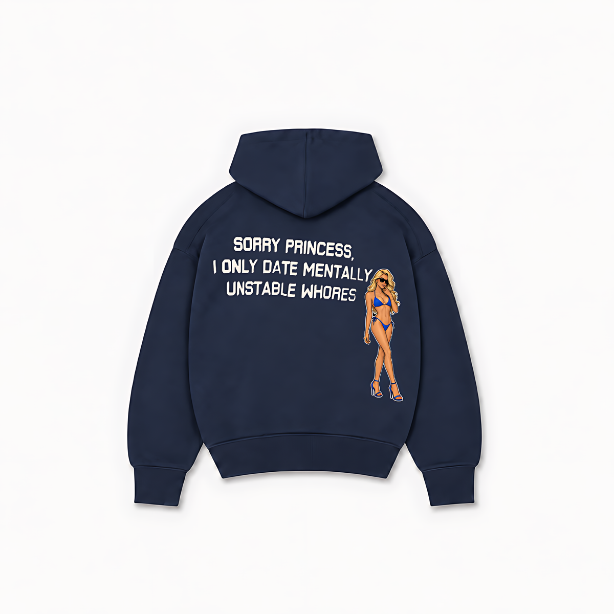 SORRY PRINCESS HOODIE - Azul-marinho - costas