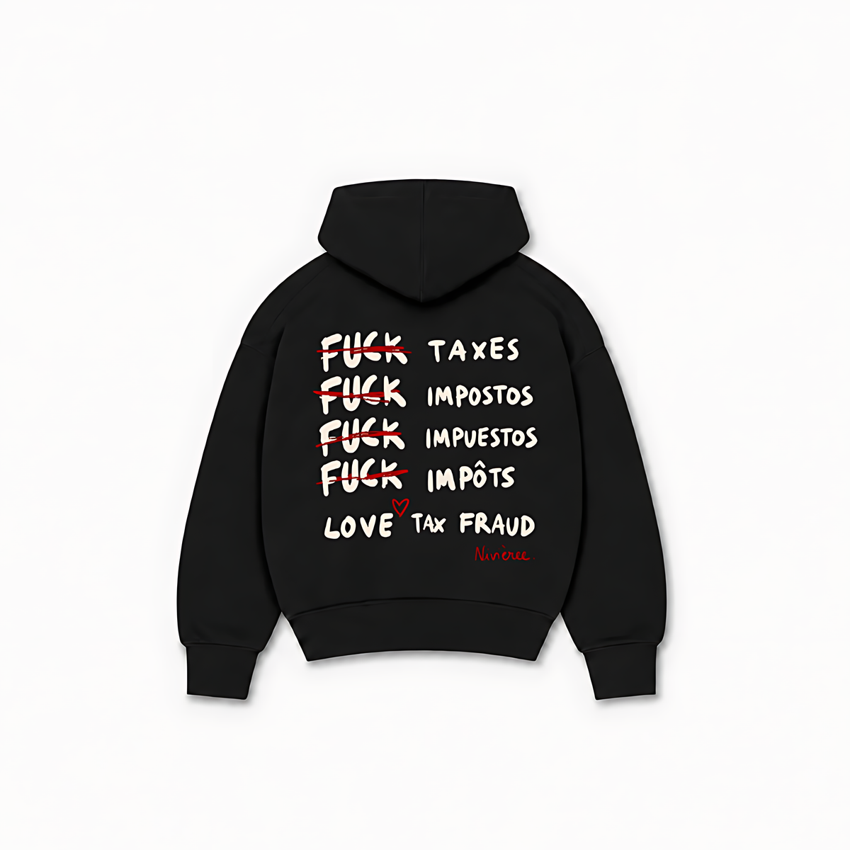 TAX FRAUD HOODIE - Preto - costas