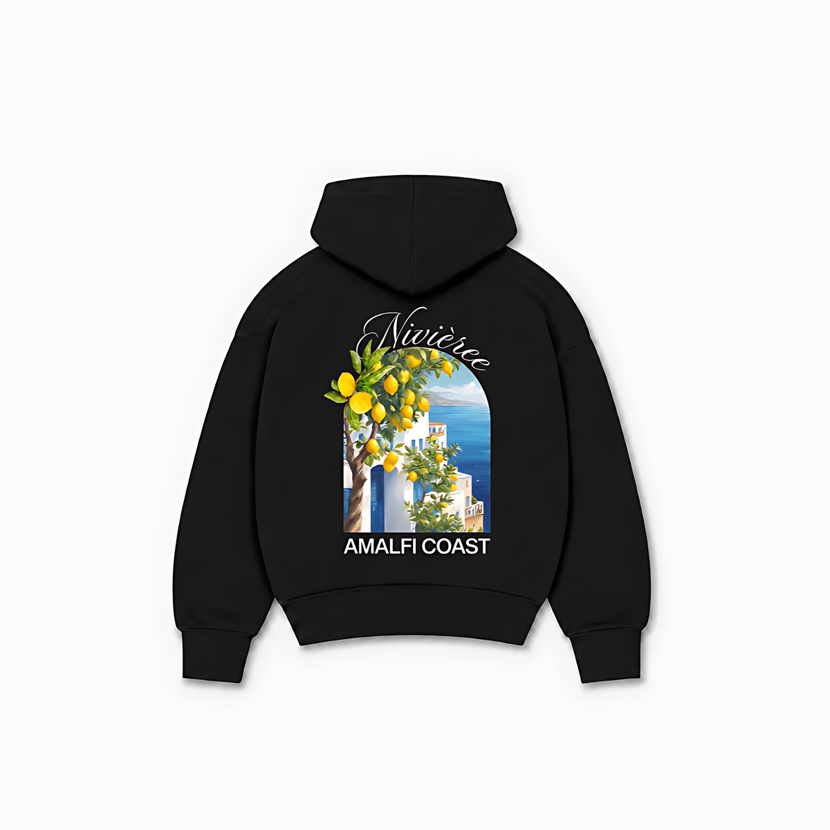 AMALFI COAST HOODIE — Preto — costas