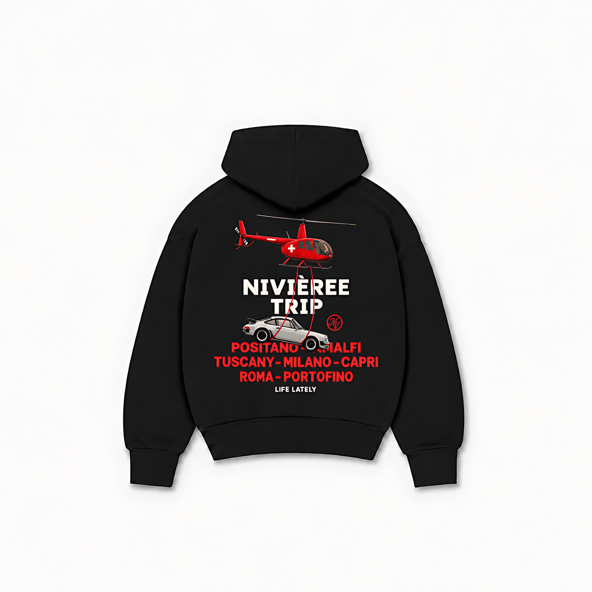 NIVIEREE TRIP HOODIE — Preto — costas