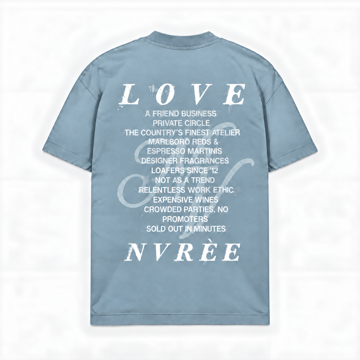 LOVE NVRÈE — Azul Acinzentado — costas