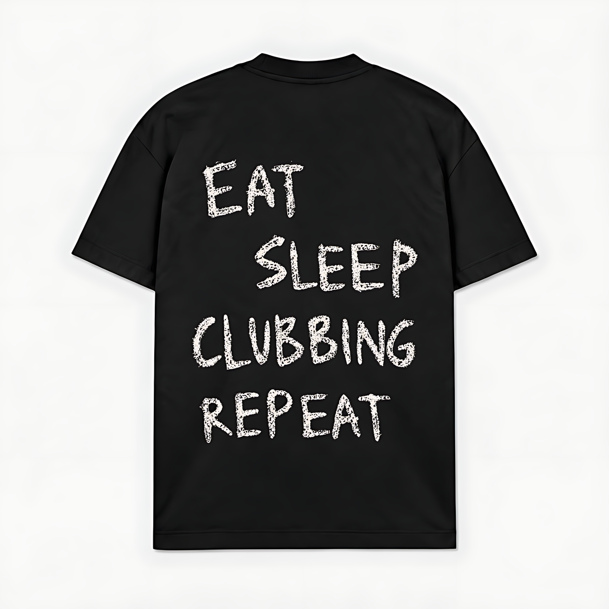 EAT SLEEP CLUBBING REPEAT - Preto - costas
