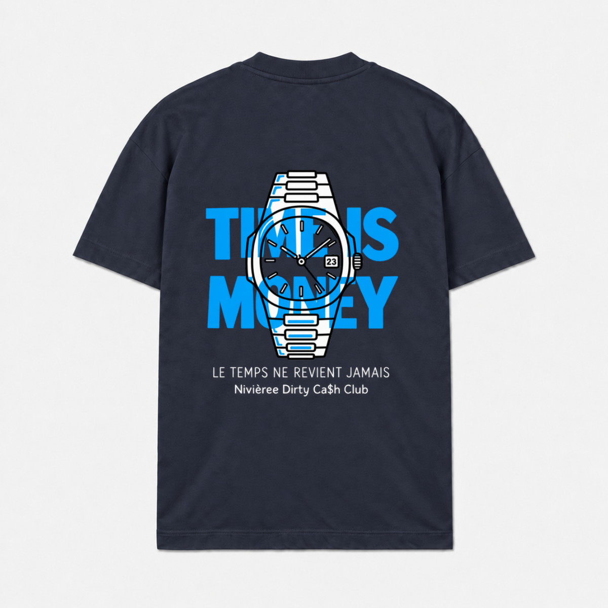 TIME IS MONEY - Azul-marinho - costas