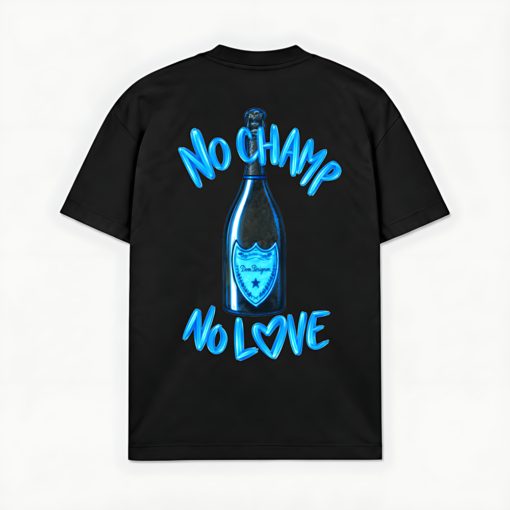 NO CHAMP NO LOVE - Preto - costas