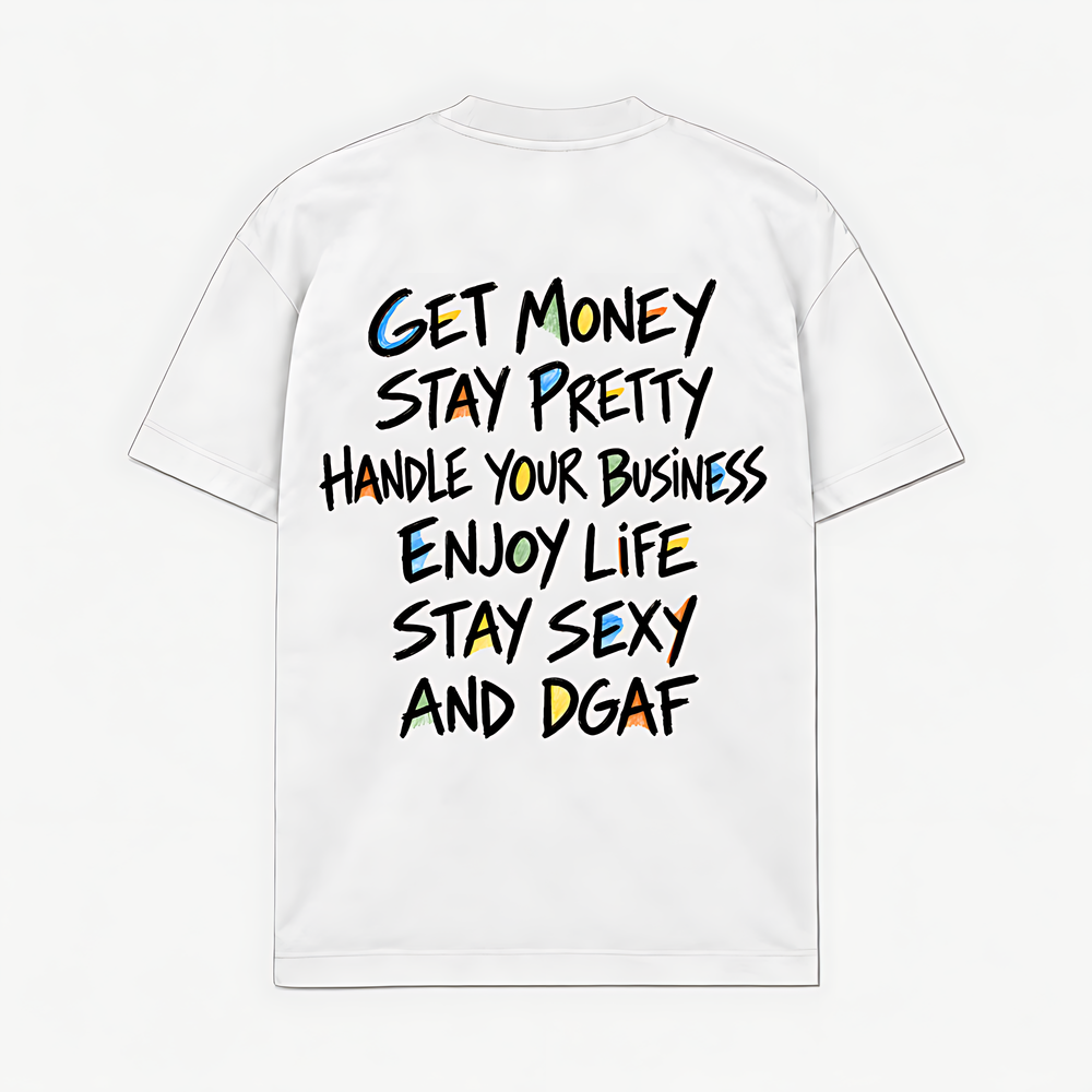 GET MONEY STAY PRETTY - Branco - costas