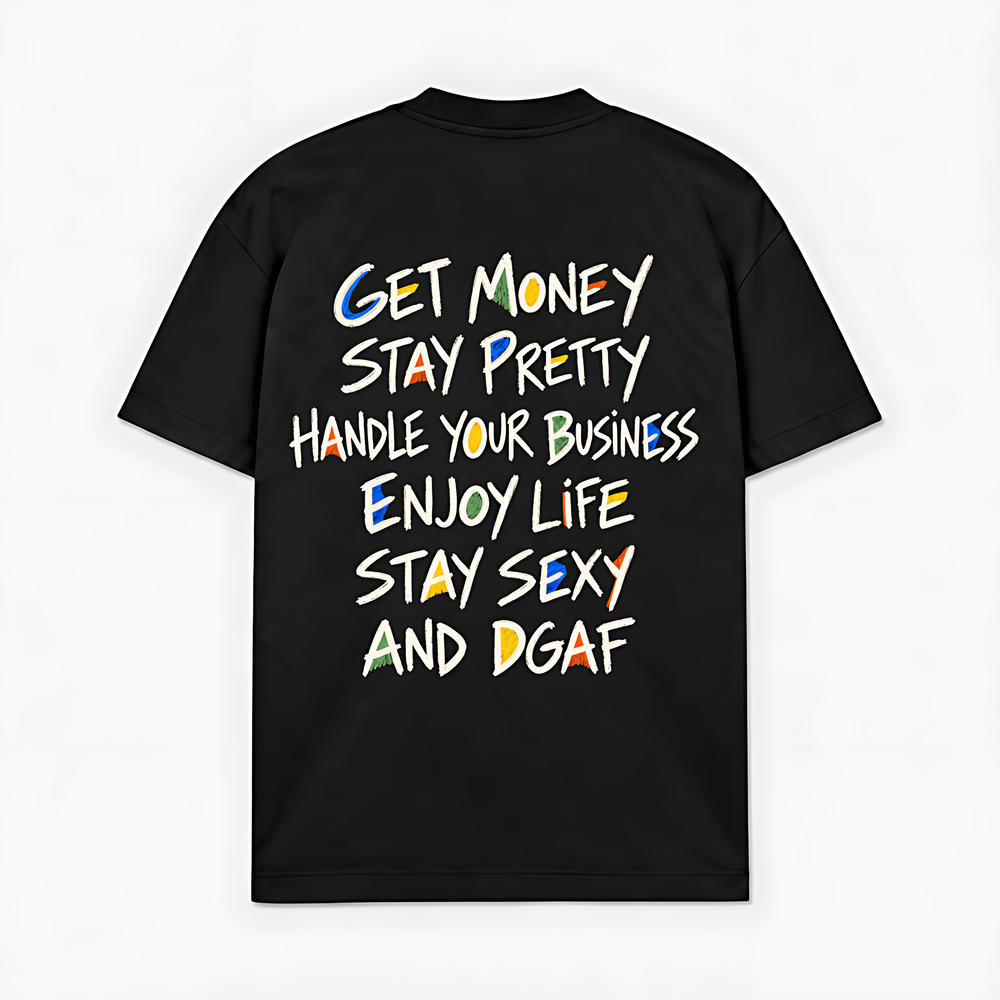 GET MONEY STAY PRETTY - Preto - costas