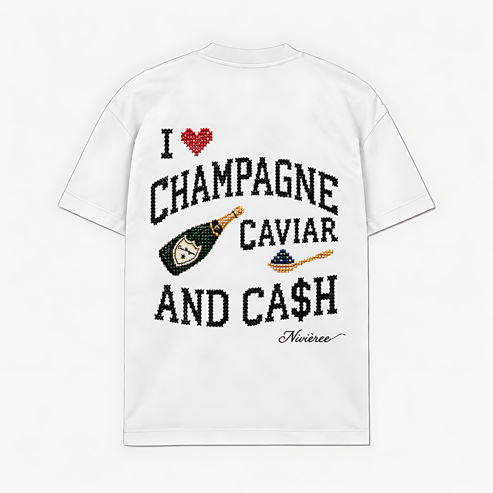 I LOVE CHAMPAGNE CAVIAR E CASH - Branco - costas