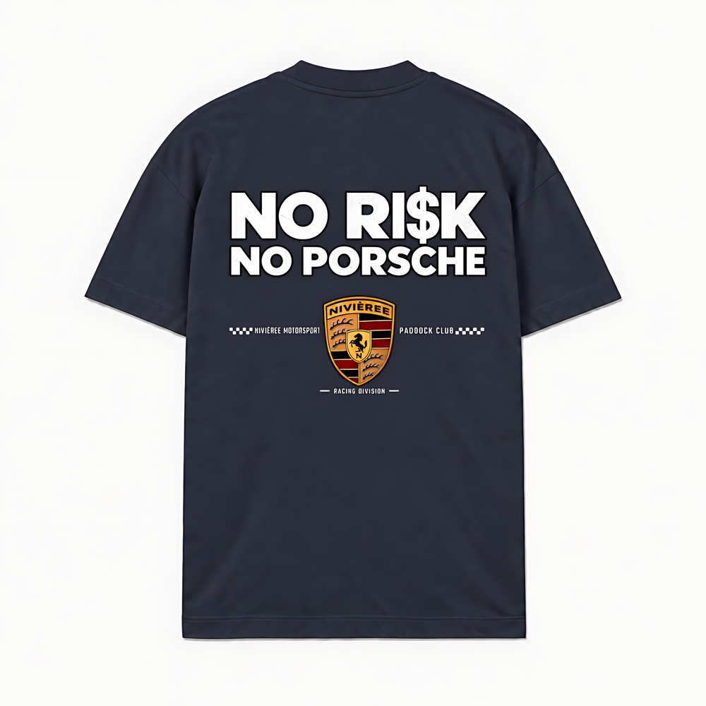 NO RISK NO PORSCHE - Azul-marinho - costas
