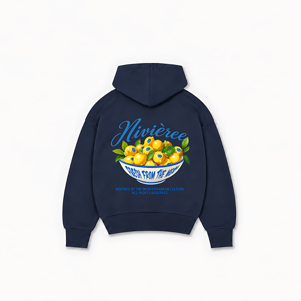 ITALIAN LEMON HOODIE - Azul-marinho - costas