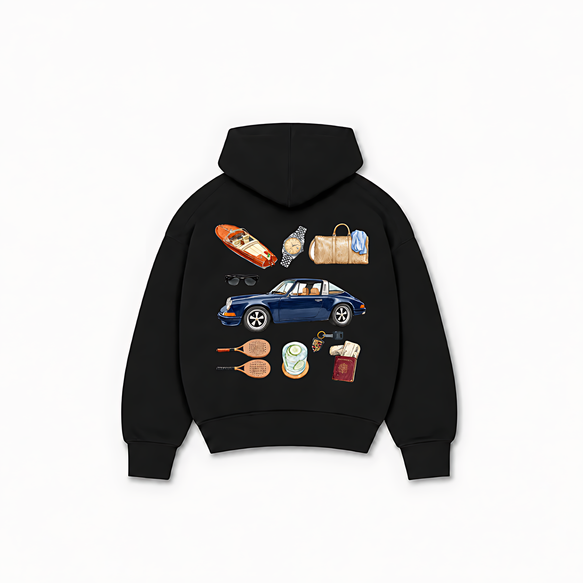ESSENTIELS D’ÉTÉ HOODIE - Preto - costas