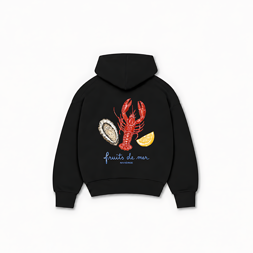 FRUITS DE MER HOODIE - Preto - costas