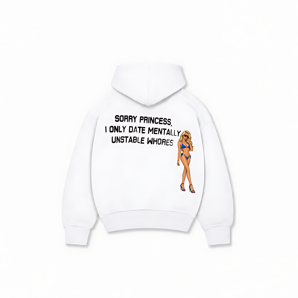 SORRY PRINCESS HOODIE - Branco - costas