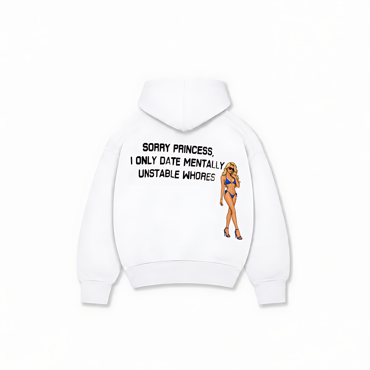 SORRY PRINCESS HOODIE - Branco - costas