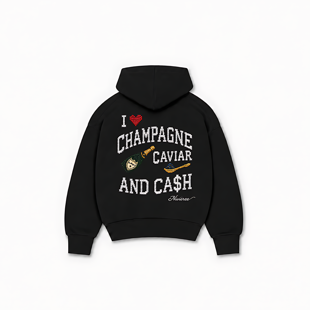 EXPENSIVE TASTE HOODIE - Preto - costas
