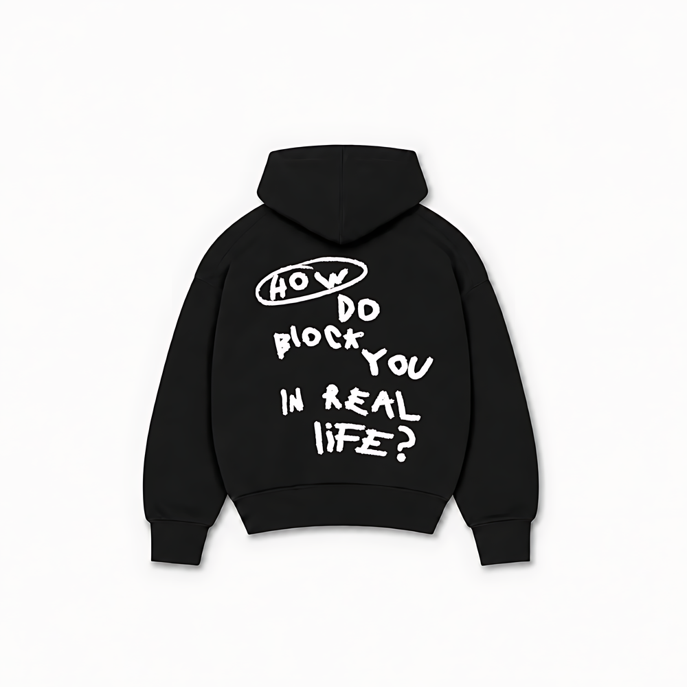 HOW DO BLOCK YOU HOODIE - Preto - costas