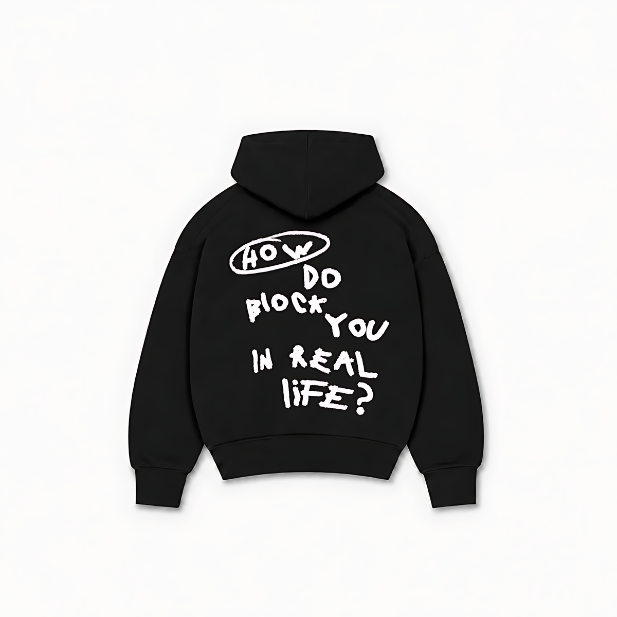 HOW DO BLOCK YOU HOODIE - Preto - costas