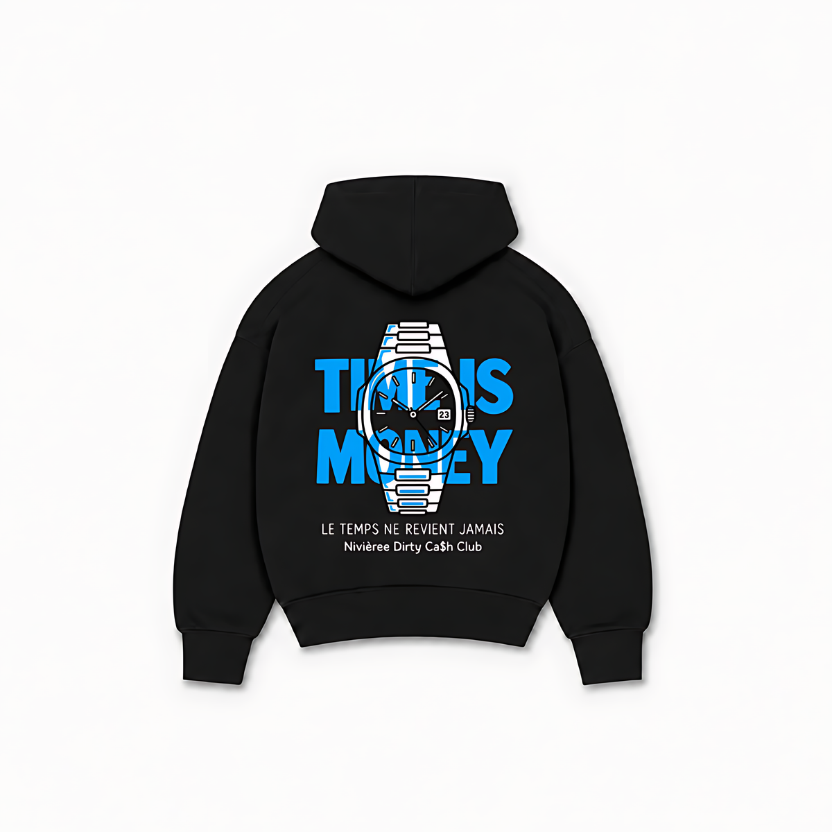 TIME IS MONEY HOODIE - Preto - costas