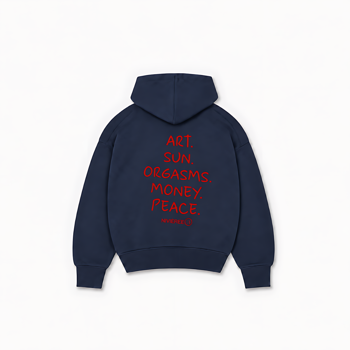 ART, SUN & ORGAMS HOODIE - Azul-marinho - costas
