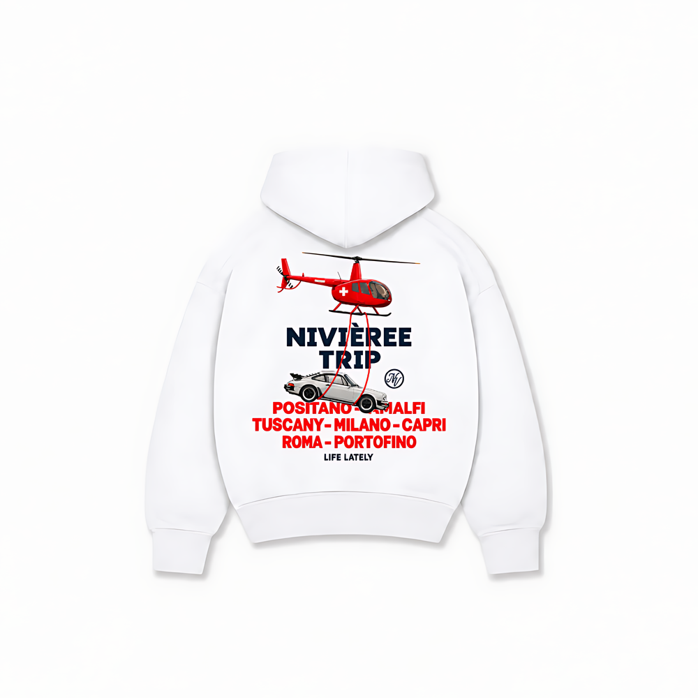 NIVIEREE TRIP HOODIE — Branco — costas