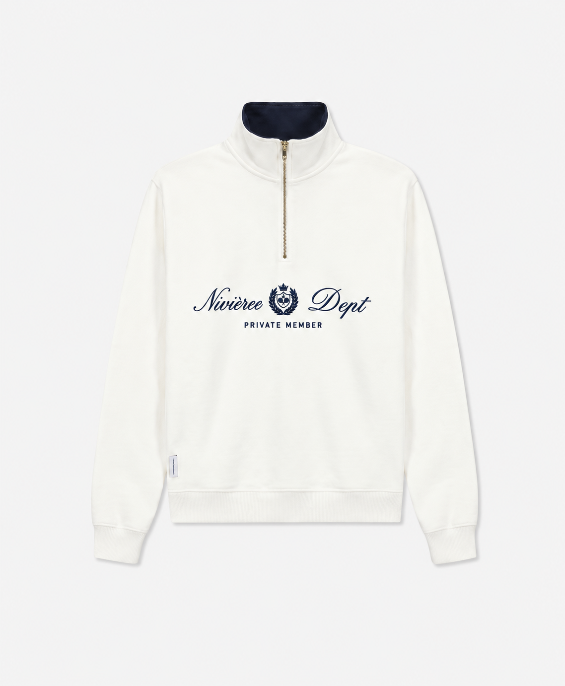 PRIVATE MEMBER QUARTER ZIP — Off White — frente