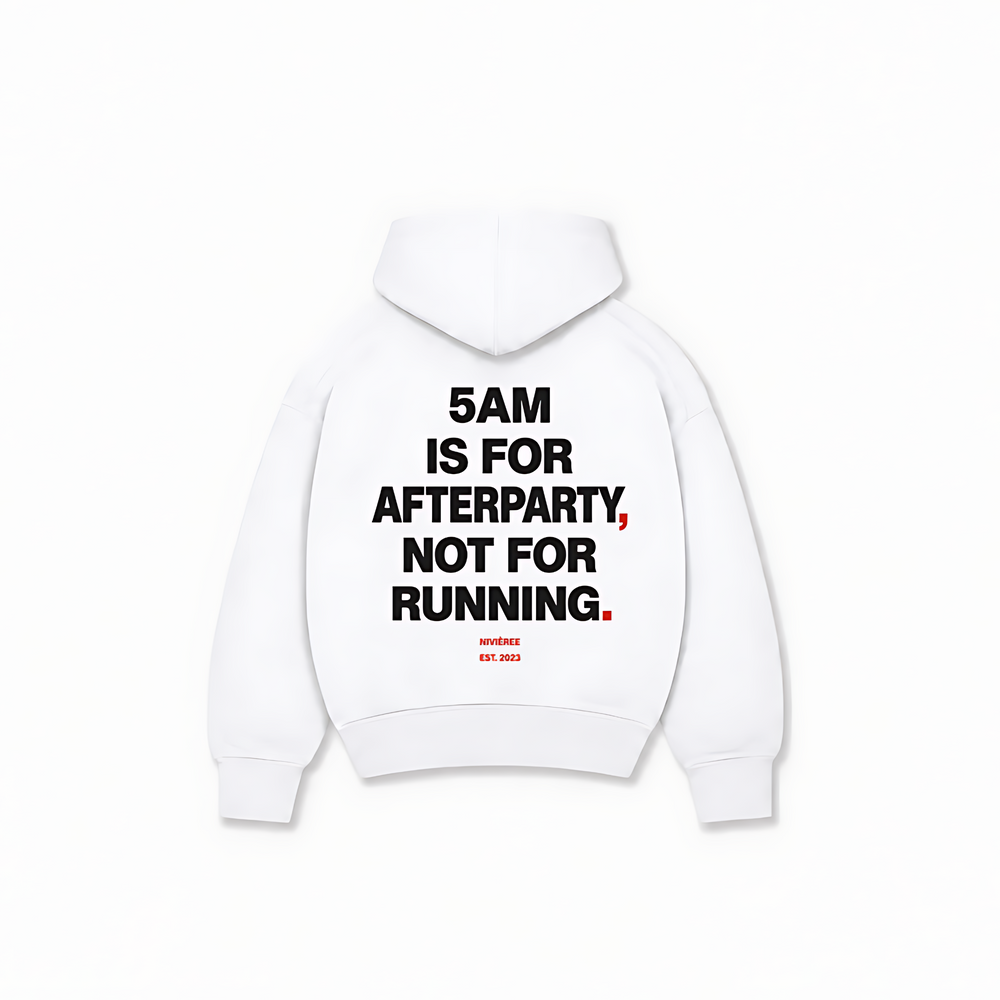 5AM AFTER HOODIE - Branco - costas