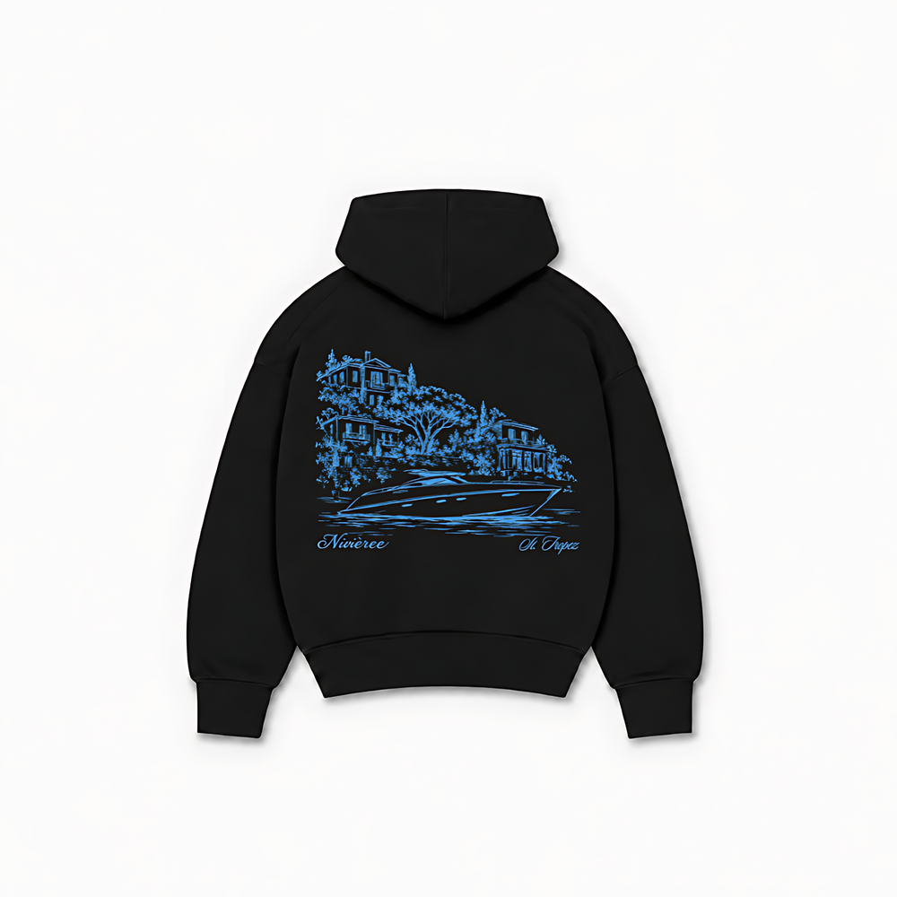 ST TROPEZ HOODIE — Preto — costas